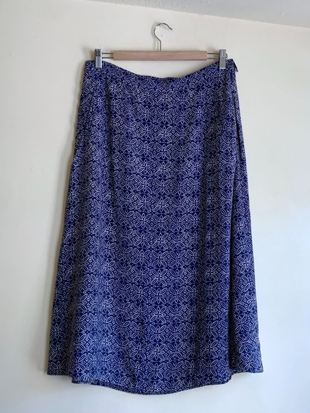 Pendleton Indigo Midi Skirt Women's Size 8 A-Line Damask